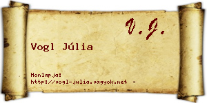 Vogl Júlia névjegykártya