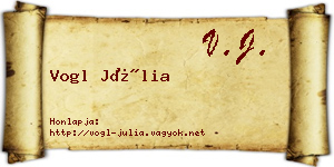 Vogl Júlia névjegykártya